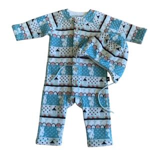 Reima Overall Romper Suit & Matching Hat – Infant (Size 6-9M)